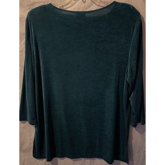 CITIKNITS Slinky Knit Teal Blue Travelers Pull-over Style Top Women's Size XL - Picture 4 of 7